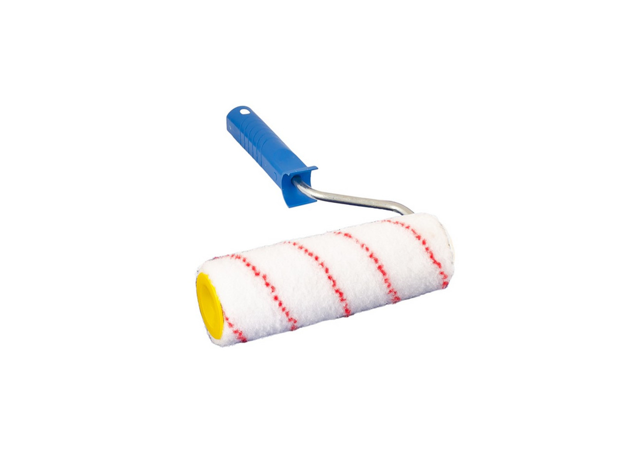Валик малярний MASTERTOOL Nylon 48/180/9 мм Ø 8 мм із ручкою 92-5403-P, фото 1