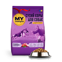 Повнораціонний сухий корм для собак MY champion з телятиною, 10 кг