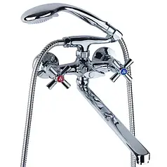 Змішувач PM 1/2" для ванни гусак прямий 350мм дивертор вбудований картріджний AQUATICA (PM-2C257C)