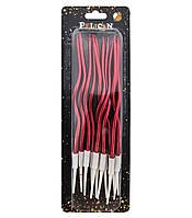 Набір свічок для торта коктейльні червоний 12см в упаковці 12шт