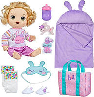 Baby Alive Bunny Sleepover Baby Doll Бебі олівія Зайчик зі спальним мішком FS686