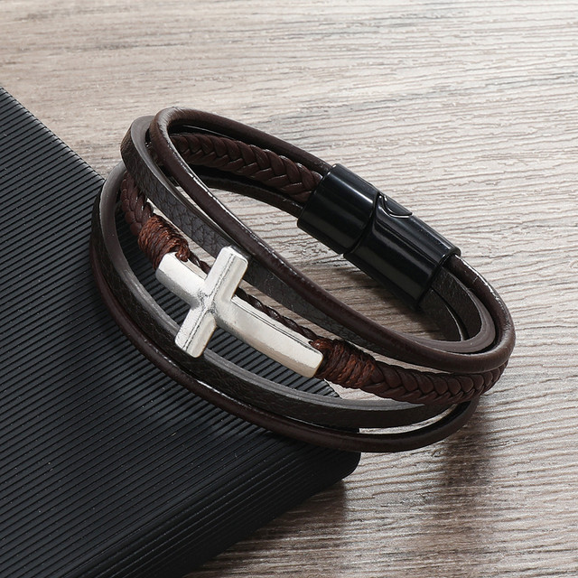 Браслет чоловічий шкіряний Secret Cross Коричневий Браслет чоловічий шкіряний Secret Cross Коричневий