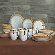 Набір тарілок Ardesto Siena 27 предметів SBG біло-жовтий