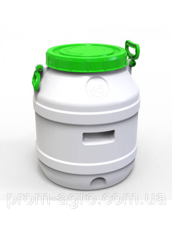 Бідон Євро Пласт 45л пластиковий харчовий з зеленою кришкою Так