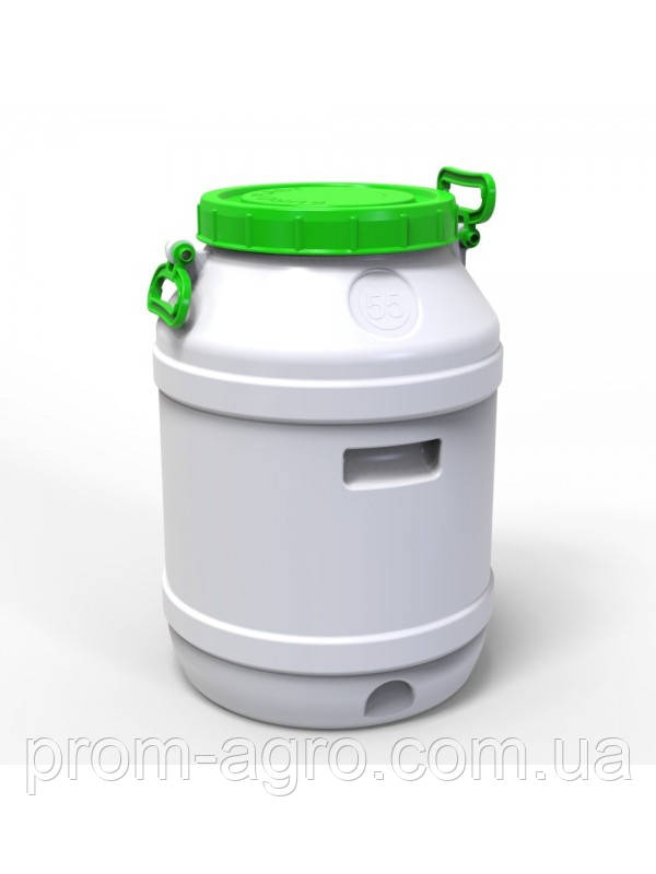 Бідон Євро Пласт 55л пластиковий харчовий з зеленою кришкою Так