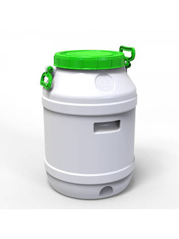 Бідон Євро Пласт 55л пластиковий харчовий з зеленою кришкою Так, фото 1