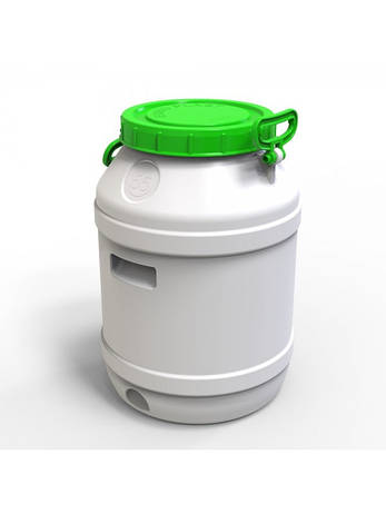 Бідон Євро Пласт 55л пластиковий харчовий з зеленою кришкою Так, фото 2
