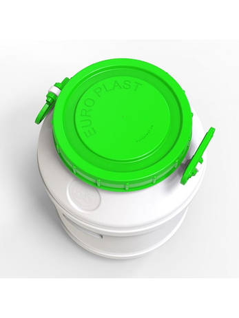 Бідон Євро Пласт 55л пластиковий харчовий з зеленою кришкою Так, фото 3