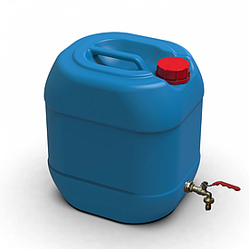 Двошарова харчова каністра 20л з латунним краном Litolan штабелюєма захист від УФ Так