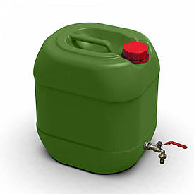 Двошарова харчова каністра 20л з латунним краном Litolan штабелюєма захист від УФ Хакі Так