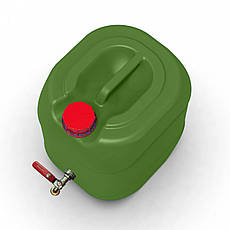 Двошарова технічна каністра 20л з латунним краном Litolan штабелюєма захист від УФ Хакі Так, фото 3