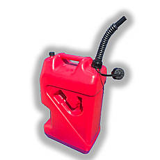 Пластикова каністра для бензину (ПММ) 20л з носиком та спускним отвором для швидкого зливу Так, фото 3