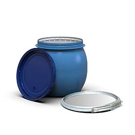 Пластикова бочка Litolan 35л з металевим хомутом Так