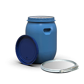 Пластикова бочка Litolan 55л з металевим хомутом Так