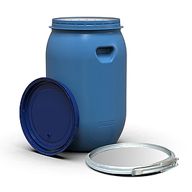 Пластикова бочка Litolan 65л з металевим хомутом Так