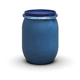 Пластикова бочка Litolan 130л з металевим хомутом герметична харчова Так