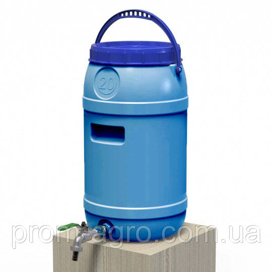 Двошаровий Бідон Літолан 20л харчовий з латунним краном та дужкою 100% захист від УФ Так