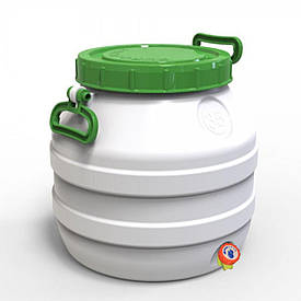 Бідон Євро Пласт 35л харчовий з  вентильним краном зелена кришка Так