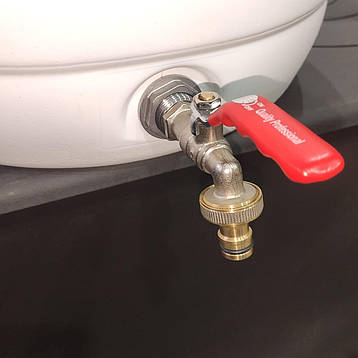 Бідон Євро Пласт 45 л харчовий з латунним краном зелена кришка Так, фото 2