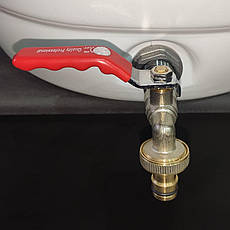 Бідон Євро Пласт 45 л харчовий з латунним краном зелена кришка Так, фото 3