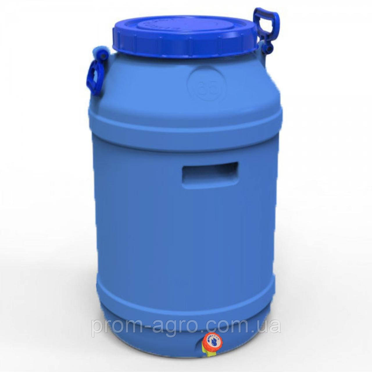 Двошаровий Бідон Літолан 65л харчовий з  вентильним краном 100% захист від УФ Так