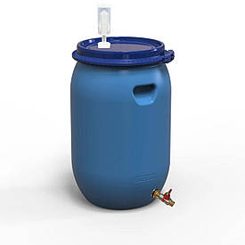 Бочка для бродіння 65 л з винним клапаном U-подібний та латунним зливним краном 1/2" Так