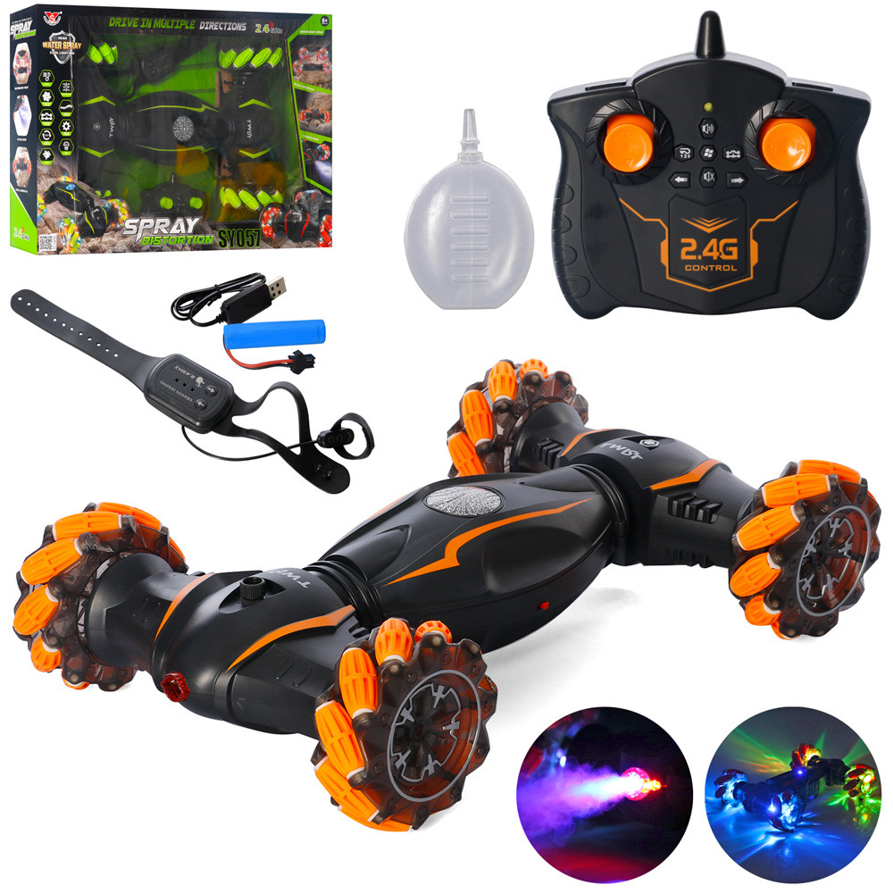 Машина трюкова на радіокеруванні (2 кольори, звук, світло, складається, USB зарядне, поворот 360, 4*4) SY057, фото 1