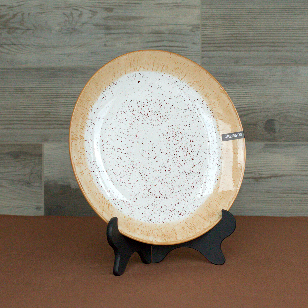 Тарілка обідня Ardesto Siena 27 см, біло-жовта