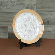 Тарілка обідня Ardesto Siena 27 см, біло-жовта