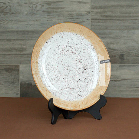 Тарілка обідня Ardesto Siena 27 см, біло-жовта, фото 1