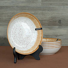 Набір тарілок Ardesto Siena 24 предмети SBG біло-жовтий, фото 4