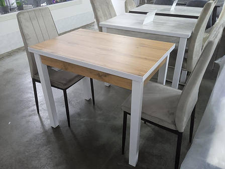 Стіл розкладний для маленької кухні Ажур Fusion Furniture, колір білий / Дуб аппалачі, фото 1