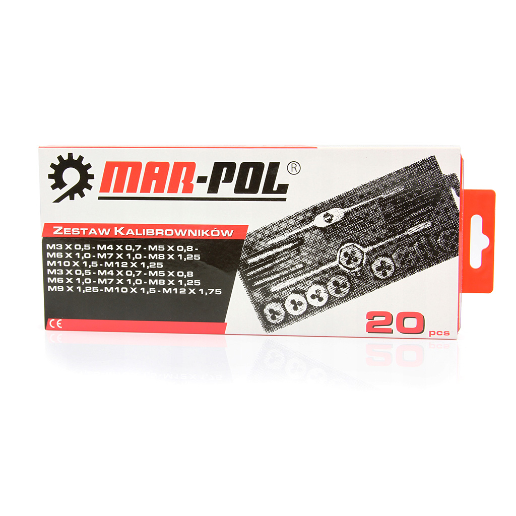 Набір мітчиків і плашок MAR-POL M55860 Набір для відновлення різьби 20 предметів