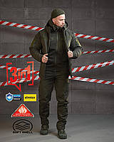 Теплий весняний тактичний костюм форма Softshell 3в1 олива