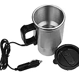Термокухоль Electric Mug Автомобільний Кухоль із неіржавкої сталі з підігрівом 400 мл 12v чашка в машину, фото 7