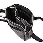 Сумка через плече шкіряна на два відділення GA-0745-4lx TARWA чорна, фото 2