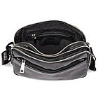 Сумка через плече шкіряна на два відділення GA-0745-4lx TARWA чорна, фото 5