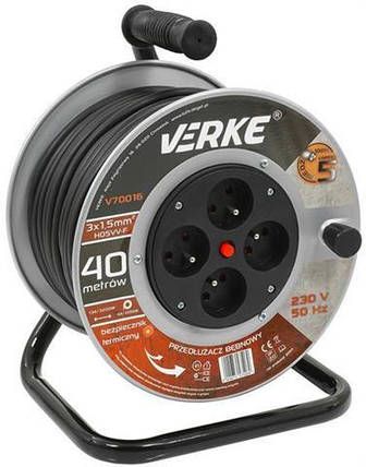 Удлинитель на катушке Verke V70016 электрический удлинитель, фото 1