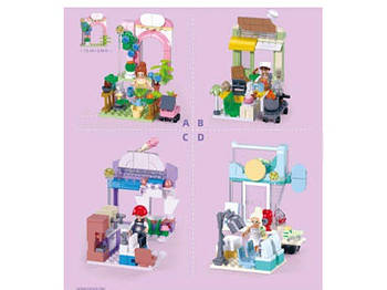 Конструктор SLUBAN рожева серія, магазин/салон, фігурка, від 107 деталей M38-B1265 G-Rich