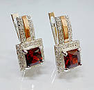 Срібні сережки з золотом, фото 2