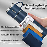 Подарунковий набір термос із 3 чашками 500 мл Термос із вакуумною ізоляцією на 3 кухлі термочашка, термокухоль, фото 3