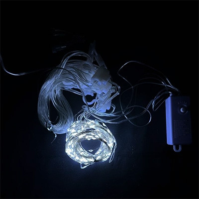 Гірлянда ел.шторка біла волосінь 3*3м 2-24 (6101), фото 1