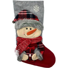 Прикраса новорічна Шкарпетка 50см Сніговик 2-80