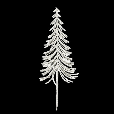 Декоративна гілка Смереки срібна 30см  2-130 (B2-222) Ціна за уп 10шт, фото 1
