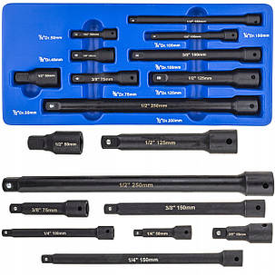 Набір ударних подовжувачів 1/4" / 3/8" / 1/2" (50 - 250 мм) 9 ел. (ложемент) Vorfal V08270, фото 1