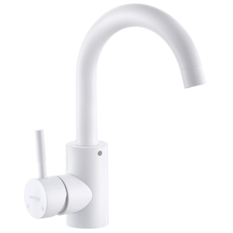 Змішувач для умивальника Білий Mixxus SUS-011-B White