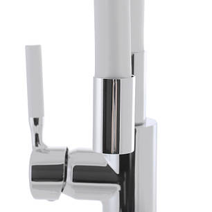 Змішувач для кухні з гнучким силіконовим гусом Mixxus Premium RIO 011 Білий, фото 3