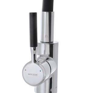 Змішувач для кухні з гнучким силіконовим гусом Mixxus Premium RIO 011 Чорний, фото 3