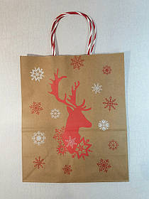 Новорічний пакет 26.5 см х 22 см х 11 см Олень