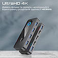 KVM перемикач Promate MediaSwitch-KVM 2хHDMI to HDMI, 4хUSB-A Silver (mediaswitch-kvm), фото 3